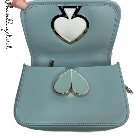 Kate Spade Nicola Faux Fur Crossbody Gold Chain Bag Purse Spearmint Green - Picture 13 of 16